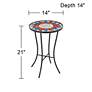 Sunburst Mosaic Red Outdoor Accent Table