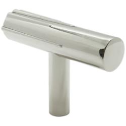 Sunburst Polished Nickel Metal 2" Wide Cabinet T-Knob