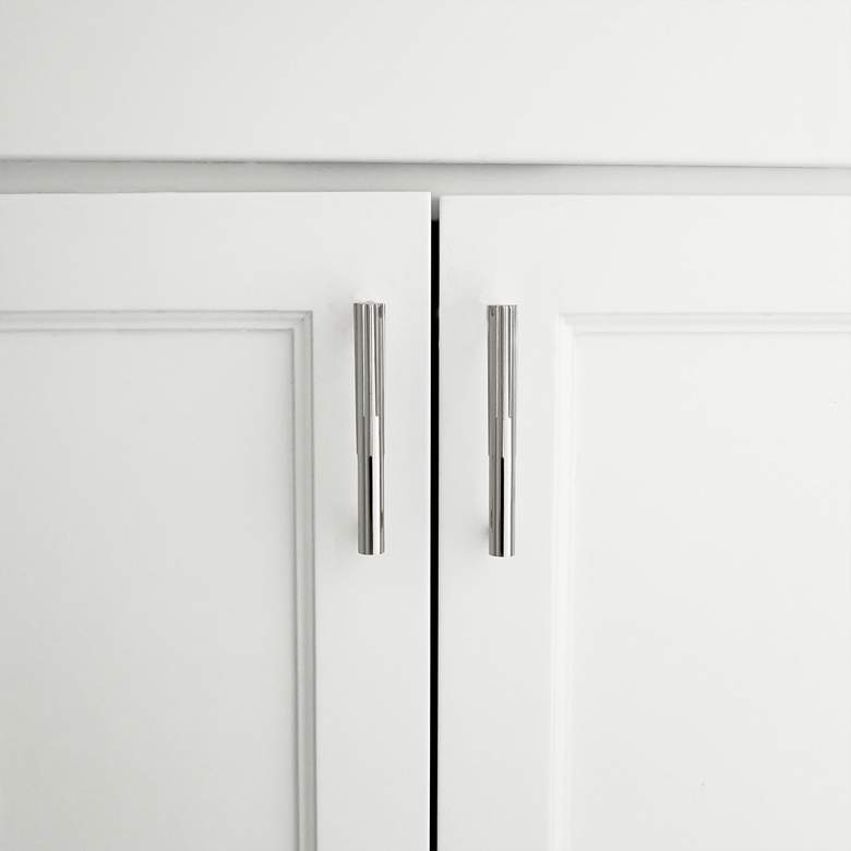Image 1 Sunburst Polished Nickel Metal 4 1/2" Wide Cabinet Pull