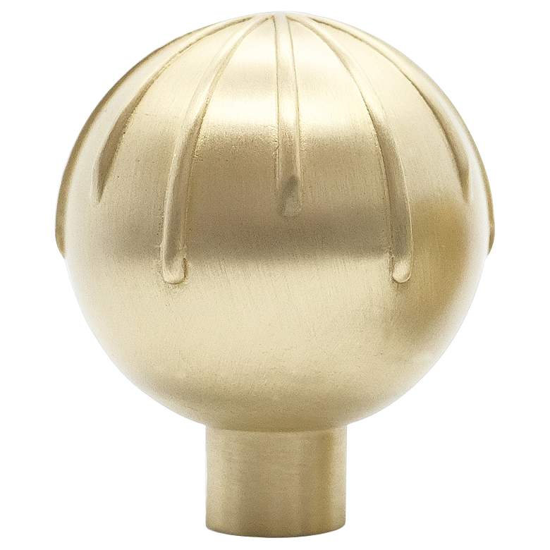 Image 1 Sunburst Satin Brass Metal 1 1/2" Wide Cabinet Knob