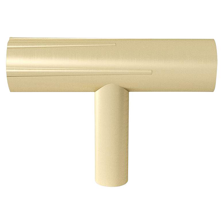 Image 1 Sunburst Satin Brass Metal 2" Wide Cabinet T-Knob