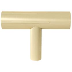 Sunburst Satin Brass Metal 2" Wide Cabinet T-Knob