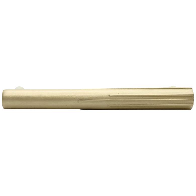 Image 1 Sunburst Satin Brass Metal 4 1/2" Wide Cabinet Pull