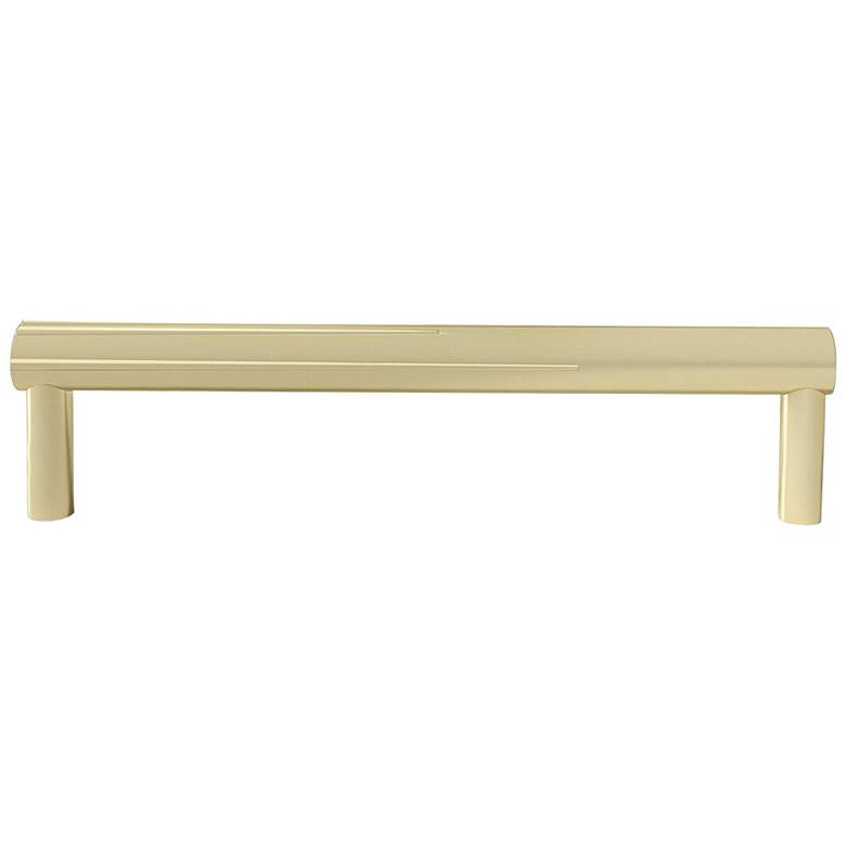 Image 1 Sunburst Satin Brass Metal 6 1/2" Wide Cabinet Pull