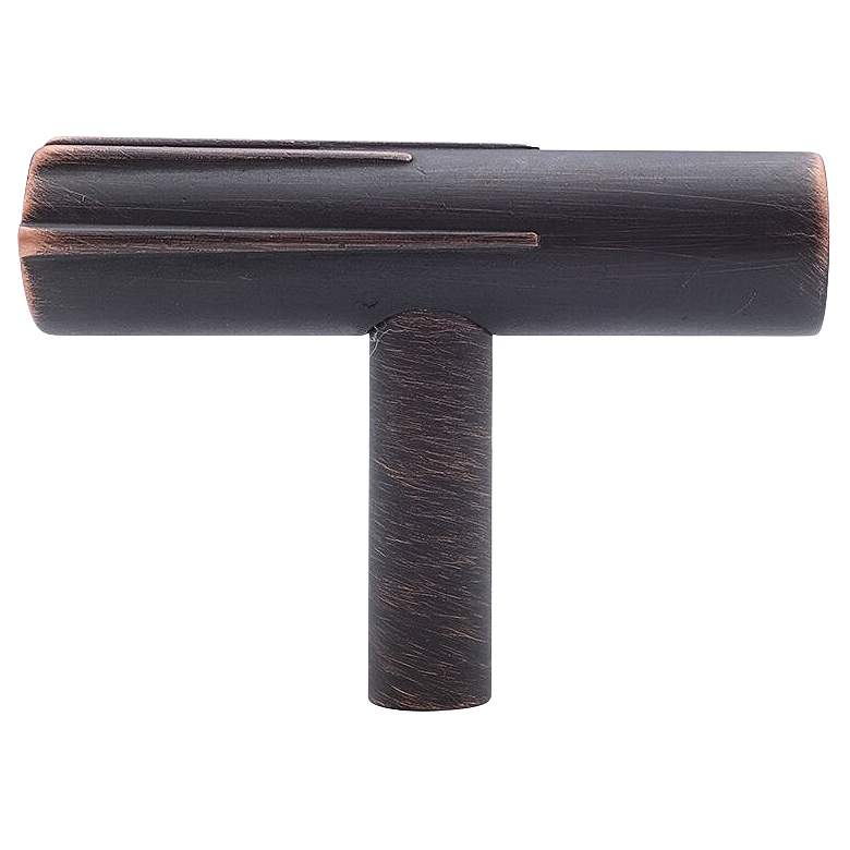 Image 1 Sunburst Venetian Bronze Metal 2" Wide Cabinet T-Knob