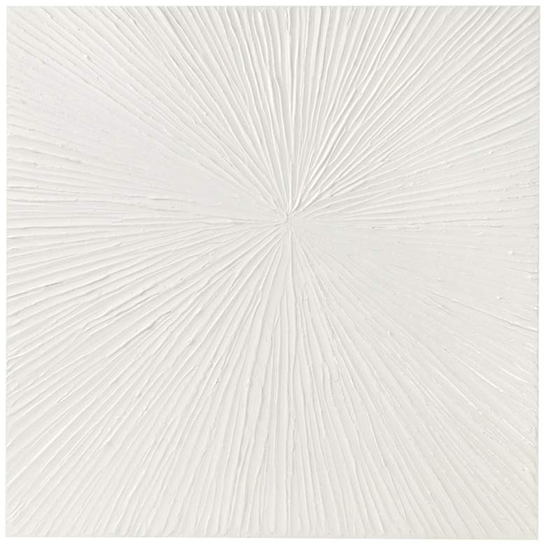 Image 2 Sunburst White 30" Square Hand-Painted Dimensional Wall Art
