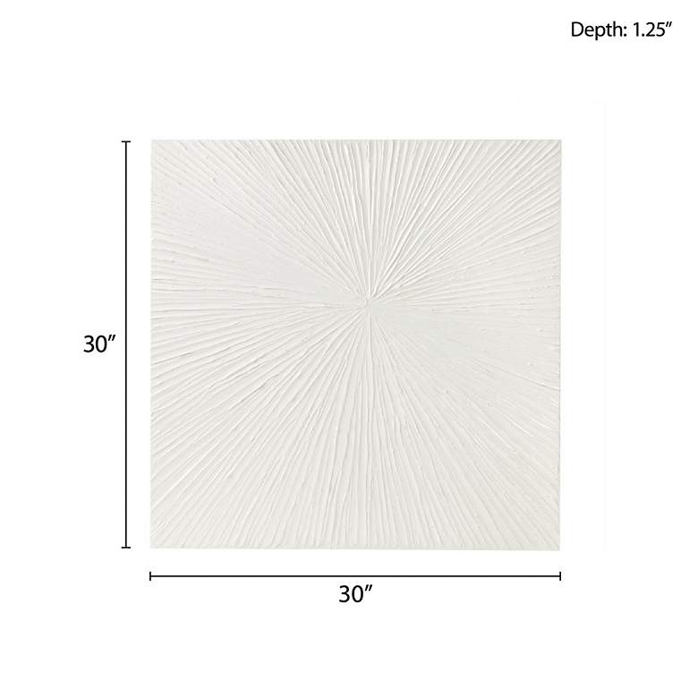 Image 7 Sunburst White 30" Square Hand-Painted Dimensional Wall Art more views