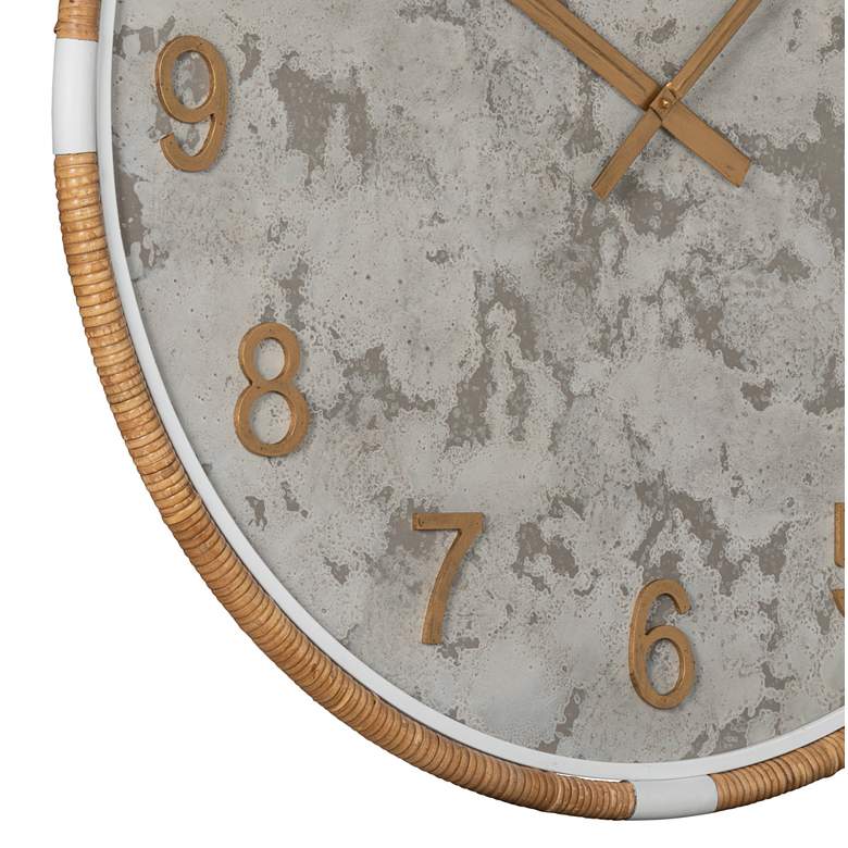 Image 3 Sundale Natural Rattan Metal 34"Round Wall Clock more views