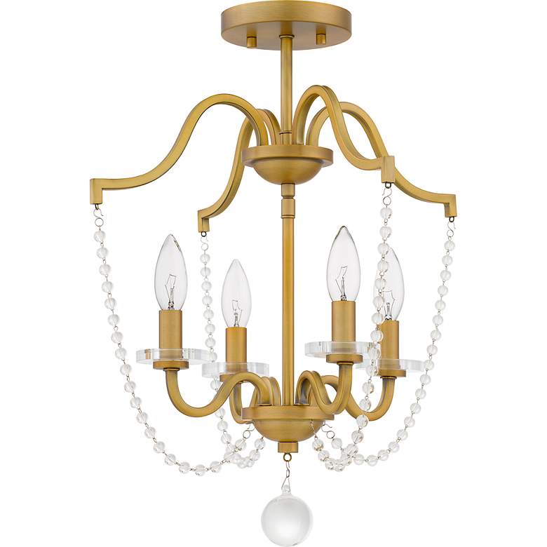 Image 3 Sunday 4-Light Aged Brass Semi-Flush Mount more views