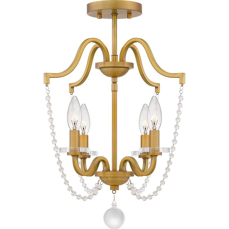 Image 4 Sunday 4-Light Aged Brass Semi-Flush Mount more views