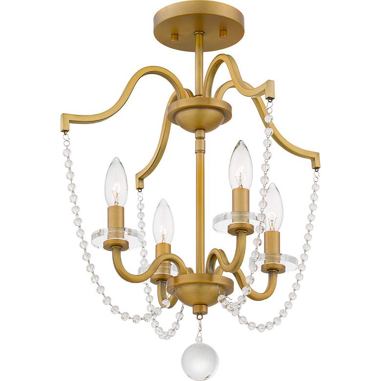 Image 6 Sunday 4-Light Aged Brass Semi-Flush Mount more views