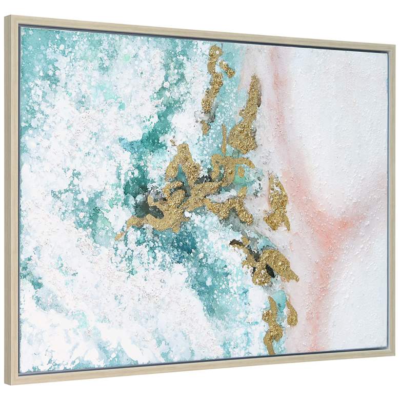 Image 4 Sunday Ocean 40 inchH Textured Metallic Framed Canvas Wall Art more views