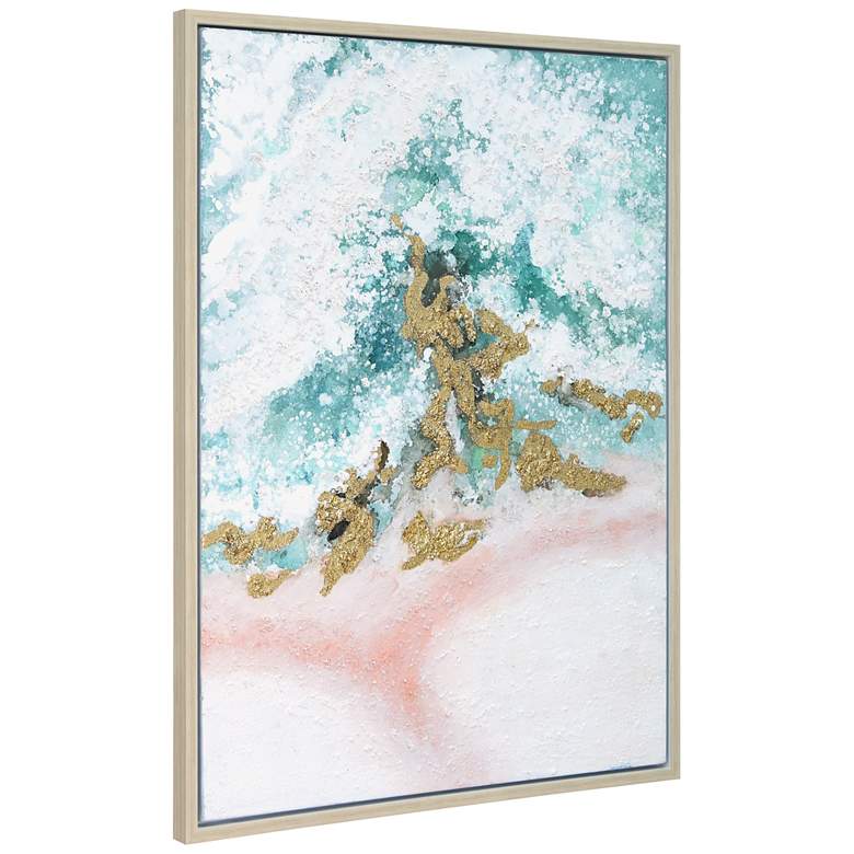 Image 7 Sunday Ocean 40 inchH Textured Metallic Framed Canvas Wall Art more views