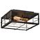 Sunderland 12" Wide Black Gold 2-Light Outdoor Ceiling Light