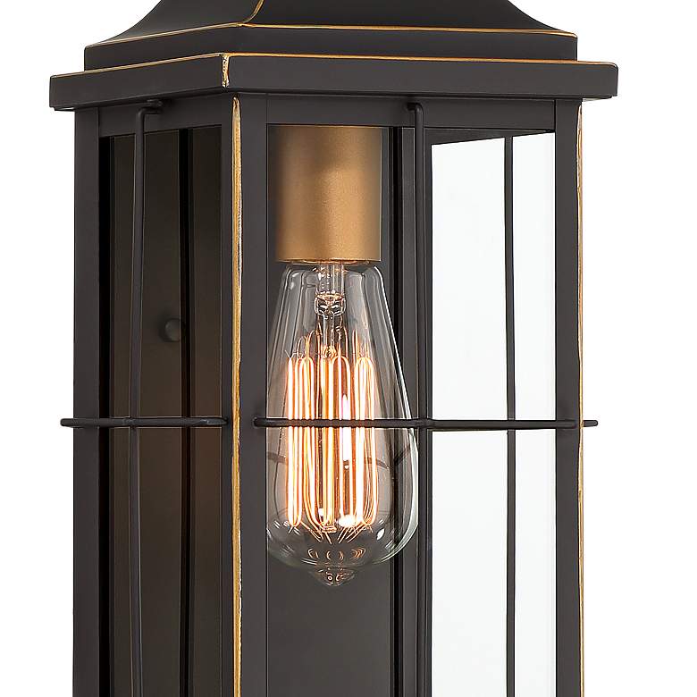 Image 3 Sunderland 15 inch High Black Warm Gold Outdoor Wall Light more views