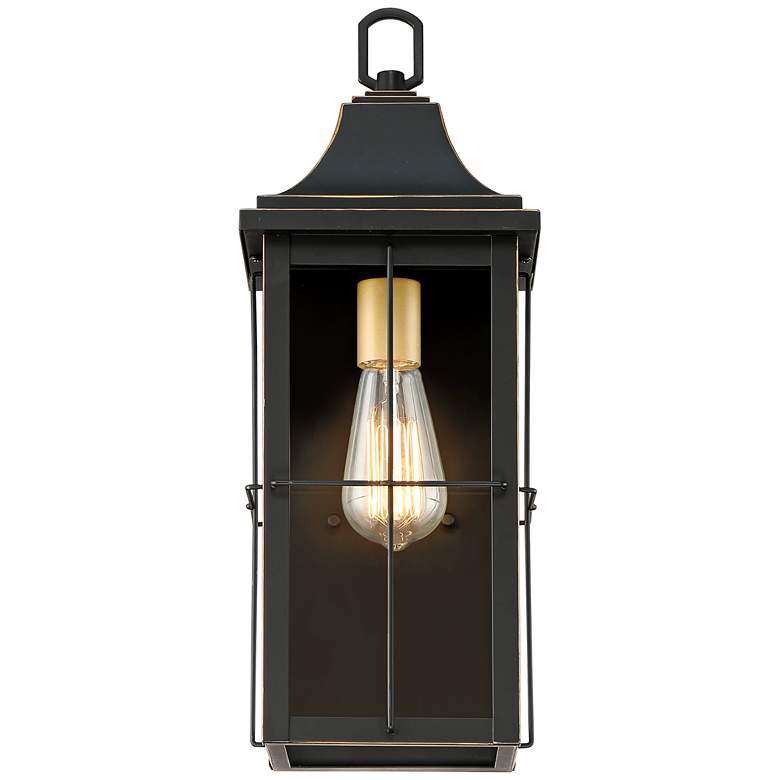 Image 4 Sunderland 15" High Black Warm Gold Sconce Lantern Wall Sconce more views