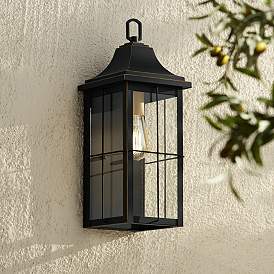Image1 of Sunderland 18 1/2" High Black Finish Steel Outdoor Wall Light Lantern