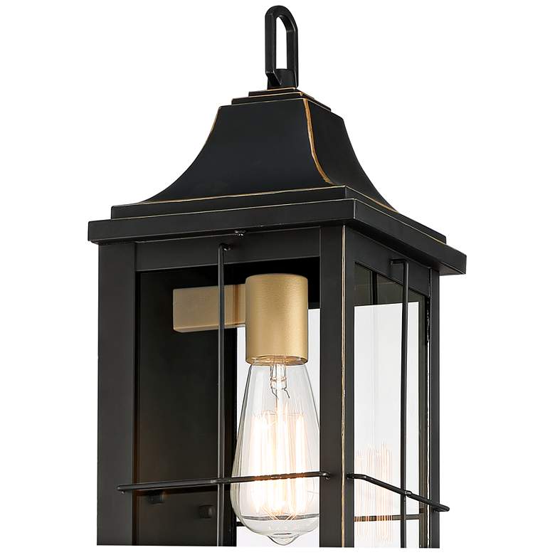 Image 3 Sunderland 18 1/2 inch High Black Finish Steel Outdoor Wall Light Lantern more views