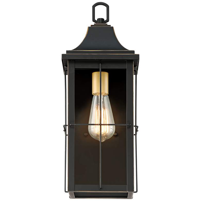 Image 4 Sunderland 18 1/2 inch High Black Finish Steel Outdoor Wall Light Lantern more views