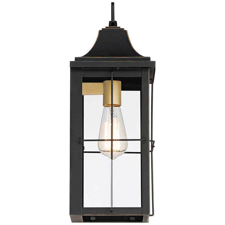 Image 6 Sunderland 18 1/2 inch High Black Finish Steel Outdoor Wall Light Lantern more views