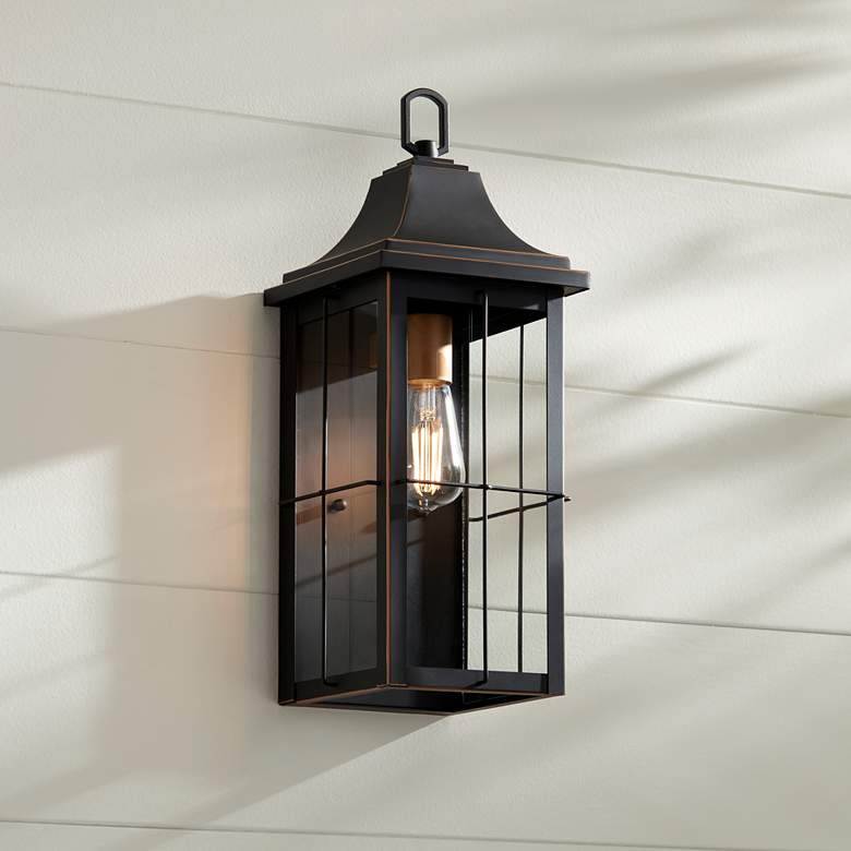 Image 7 Sunderland 18 1/2" High Black Finish Steel Outdoor Wall Light Set of 2 more views