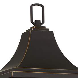 Image4 of Sunderland 24 3/4" High Black and Warm Gold Outdoor Wall Light Lantern more views