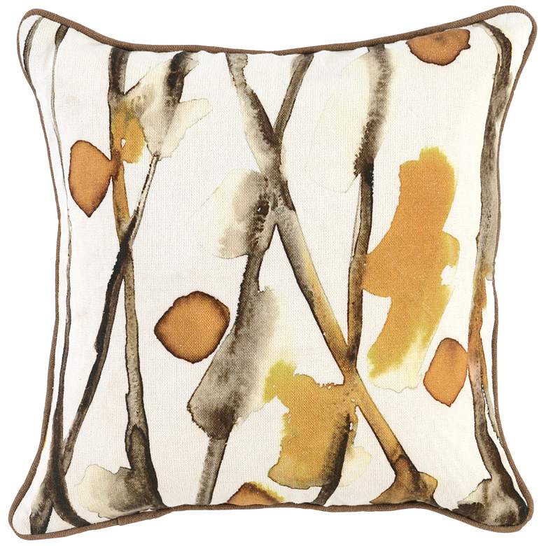 Image 1 Sundew Ochre Natural 18 inch Square Throw Pillow