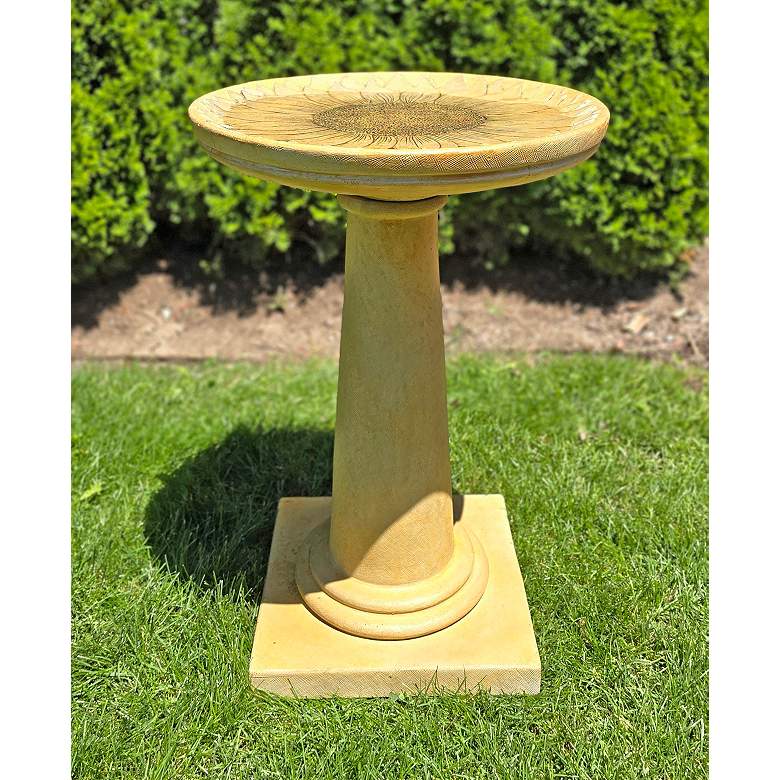 Image 1 Sunflower 28" High Relic Tuscan Sun Outdoor Bird Bath