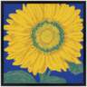Sunflower 31" Square Black Giclee Wall Art