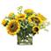 Sunflower and Queen Anne's Lace 18"H Faux Flowers in Vase