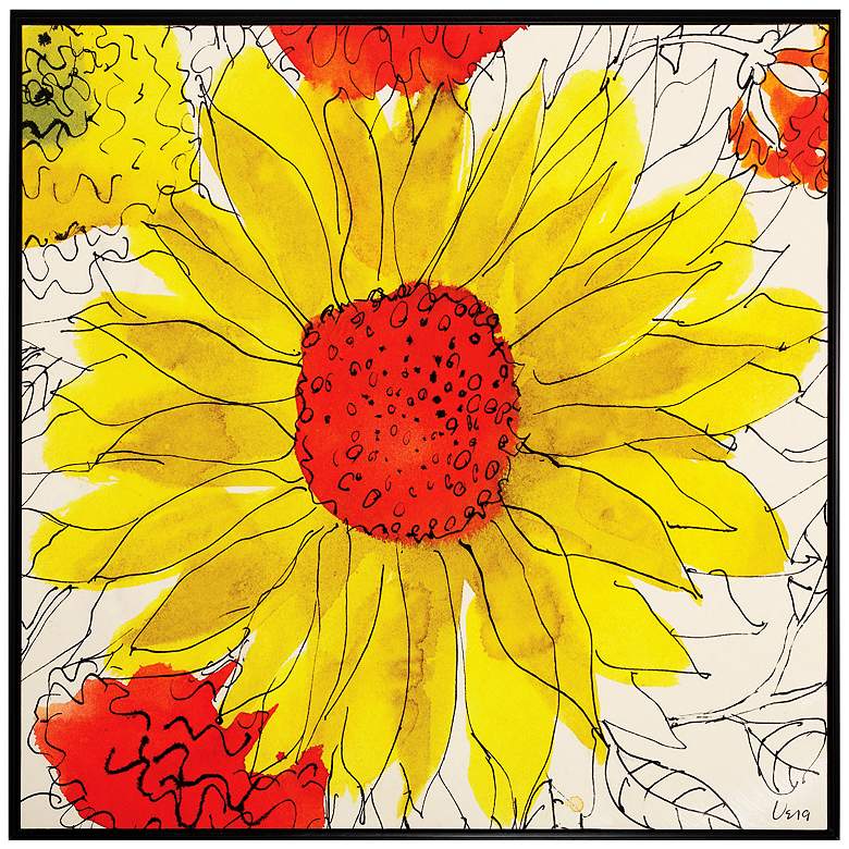 Image 1 Sunflower Garden 30" Square Framed Wall Art
