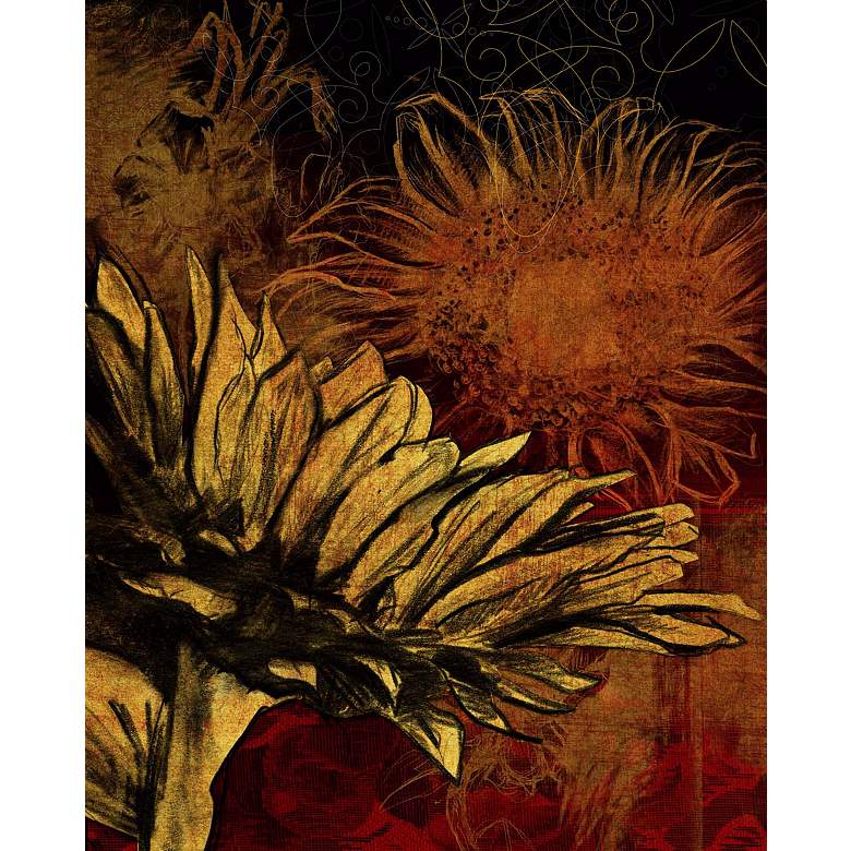 Image 1 Sunflower II Giclee 14 inch High Canvas Wall Art