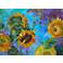 Sunflower On Blue 40"W All-Weather Outdoor Canvas Wall Art