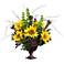 Sunflowers and Protea in Urn Container Faux Flowers
