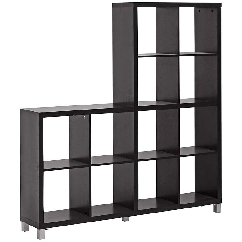 Image 1 Sunna Dark Faux Wood Cube Shelving Unit