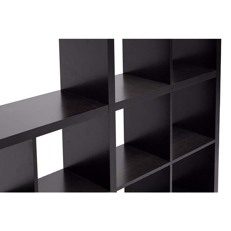 Image 2 Sunna Dark Faux Wood Cube Shelving Unit more views