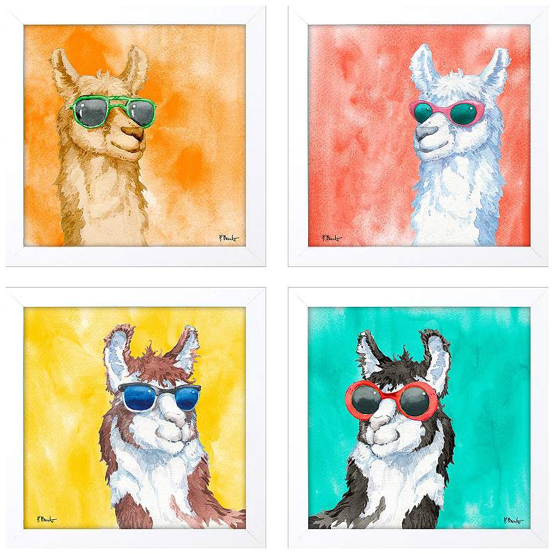 Image 1 Sunny Farm 11"W x 11"H Framed Art Set of 4