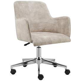 Image1 of Sunny Pro Beige Velvet Adjustable Swivel Office Chair