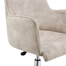 Image2 of Sunny Pro Beige Velvet Adjustable Swivel Office Chair more views
