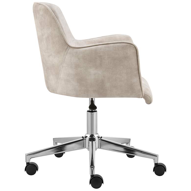 Image 6 Sunny Pro Beige Velvet Adjustable Swivel Office Chair more views