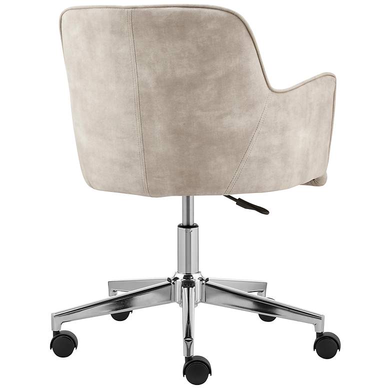 Image 7 Sunny Pro Beige Velvet Adjustable Swivel Office Chair more views