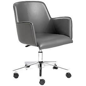 Image1 of Sunny Pro Gray Leatherette Adjustable Swivel Office Chair