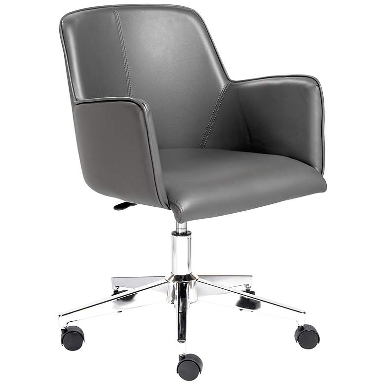 Image 1 Sunny Pro Gray Leatherette Adjustable Swivel Office Chair