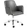 Sunny Pro Gray Leatherette Adjustable Swivel Office Chair