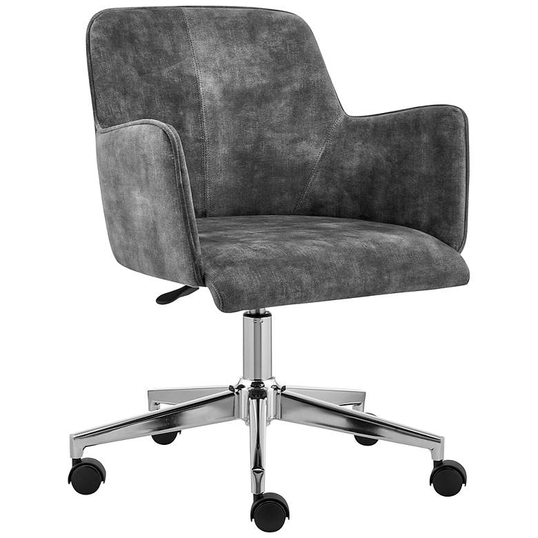 Image 1 Sunny Pro Gray Velvet Adjustable Swivel Office Chair