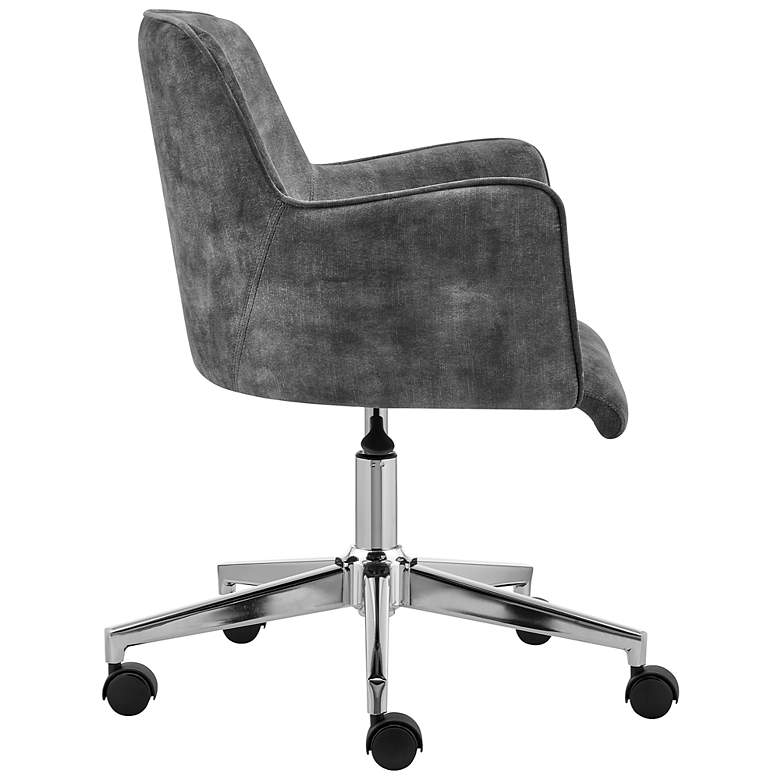 Image 6 Sunny Pro Gray Velvet Adjustable Swivel Office Chair more views