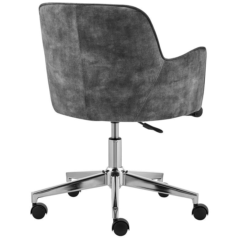 Image 7 Sunny Pro Gray Velvet Adjustable Swivel Office Chair more views