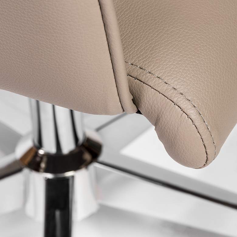 Image 4 Sunny Pro Taupe Leatherette Adjustable Swivel Office Chair more views