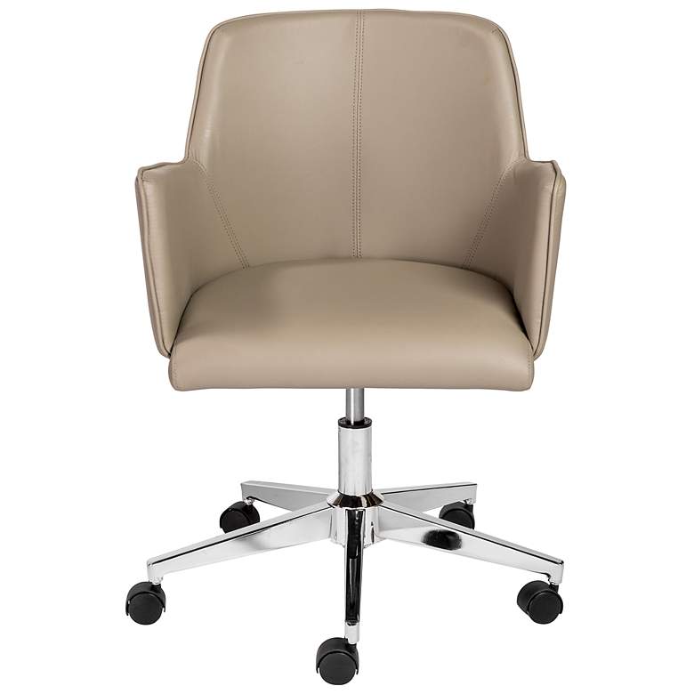 Image 6 Sunny Pro Taupe Leatherette Adjustable Swivel Office Chair more views