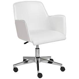 Image2 of Sunny Pro White Leatherette Adjustable Swivel Office Chair